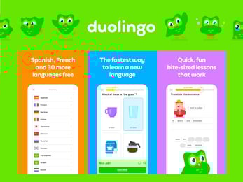 Duolingo indirim/promosyon afişi