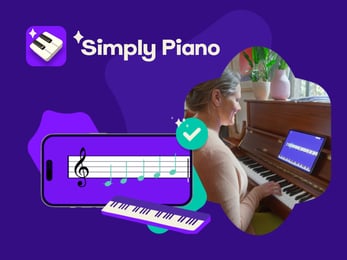 Simply Piano uygulamasının indirimli promosyon görseli